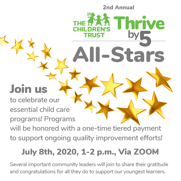 Join us to celebrate our essential child care programs! Programs will be honored with a one-time tiered payment to support ongoing quality improvement efforts! Several important community leaders will join to share their gratitude and congratulations for all they do to support our youngest learners.